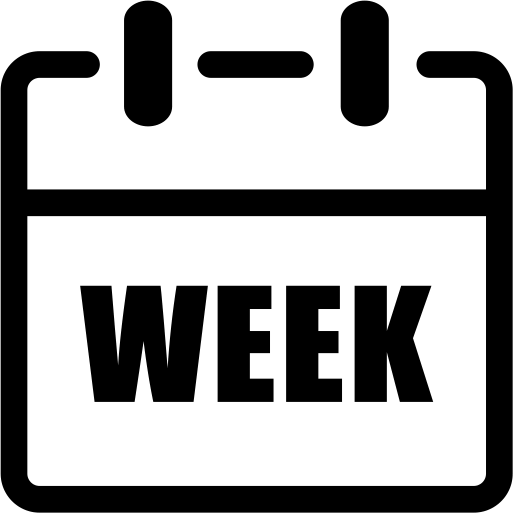 image of 1 week calendar icon