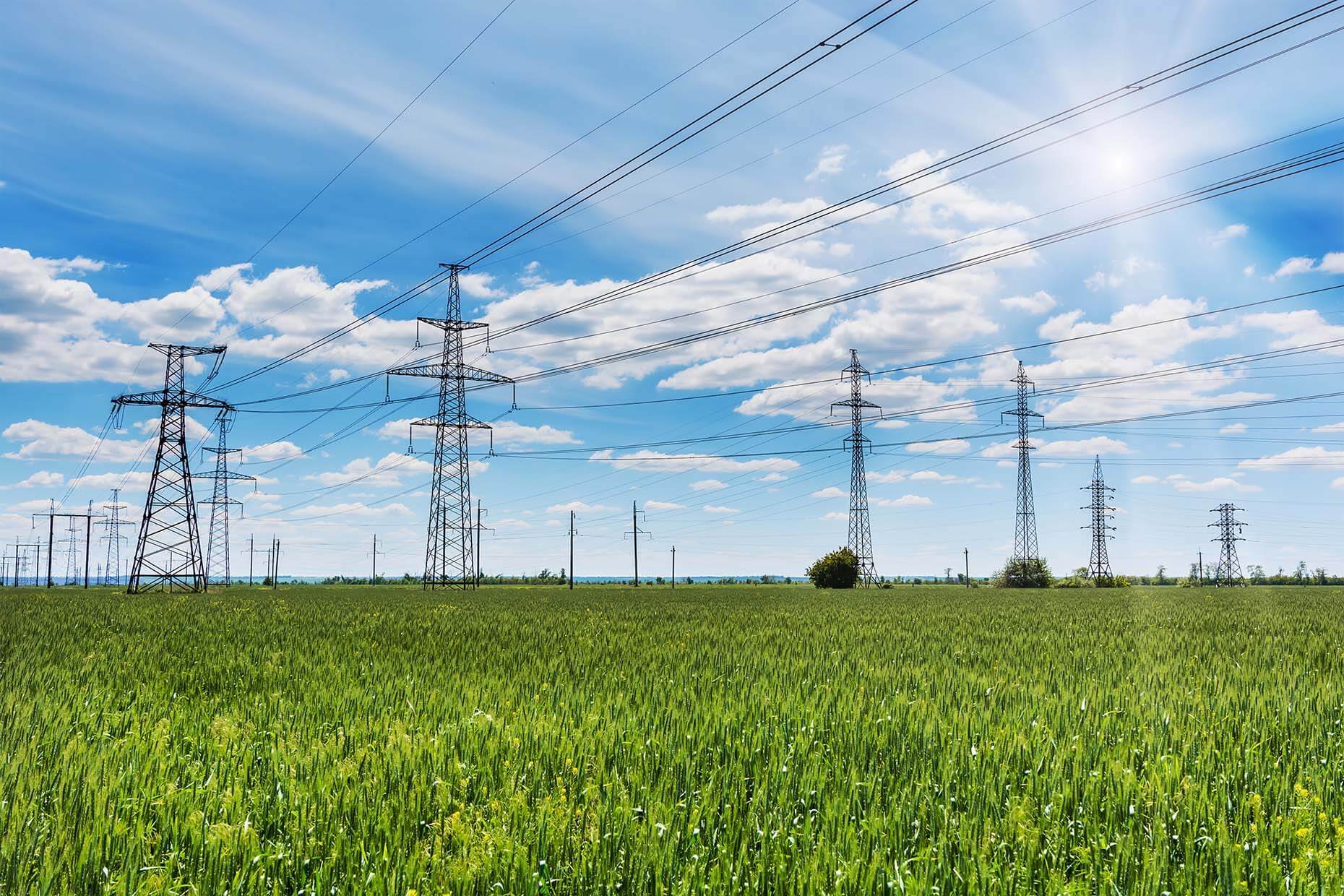 image of electric post in the field
